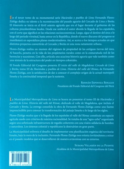 Haciendas y Pueblos de Lima, Historia de Magdalena, Maranga y la Legua, Tomo III